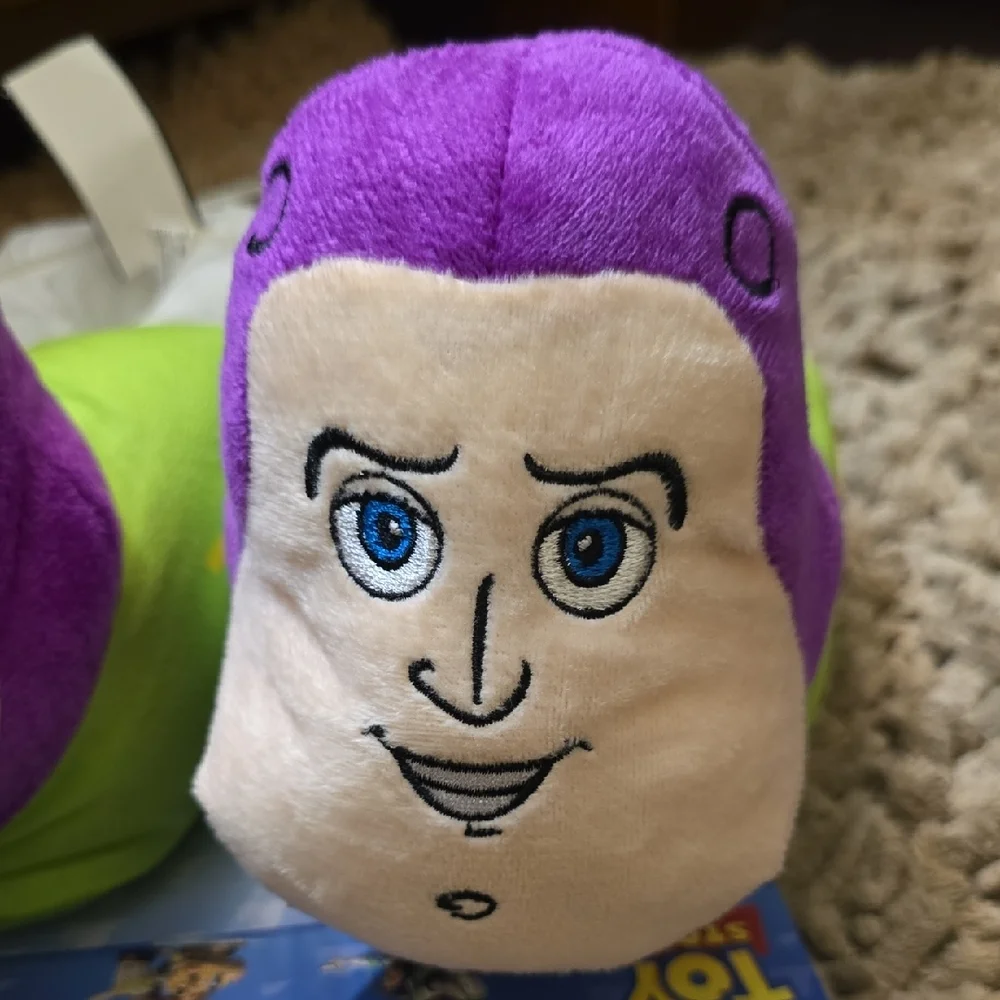 Disney Buzz Lightyear Kids Size L 4-5 Slippers Purple‎ Green